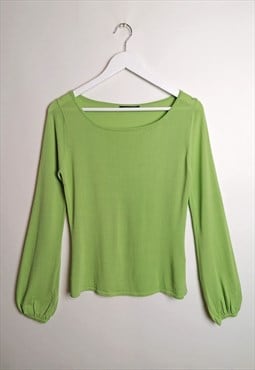 VILA Vintage 90's Bell Sleeves Pear Green Knit Top