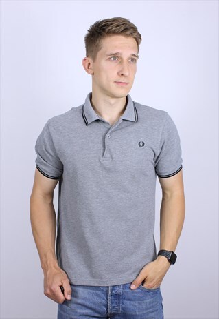 VINTAGE POLO FRED PERRY MENS LOGO T-SHIRT TOP