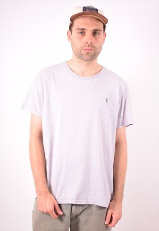 POLO RALPH LAUREN MENS VINTAGE T-SHIRT TOP XL GREY 90S