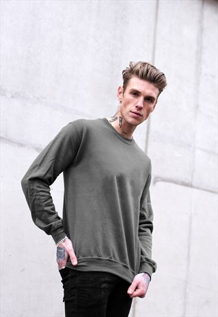 STAPLE BLANK PLAIN JUMPER SWEATER - SMOKE GREY