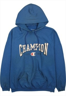 Vintage 90's Champion Hoodie Pullover Spellout Blue