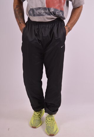 NIKE MENS VINTAGE TRACKSUIT TROUSERS 2XL BLACK 90S