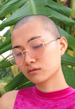 ROSE GOLD TINT CLEAR LENS GLASSES