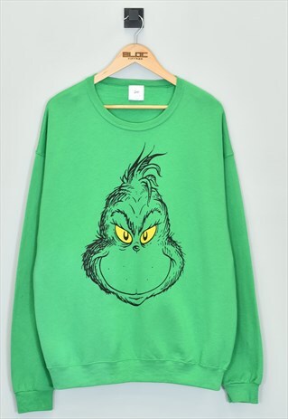 Vintage The Grinch Christmas Sweatshirt Green XXLarge 