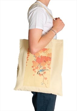 Ohara Koson Bird on Branch Tote Bag Vintage Japanese Art Bag