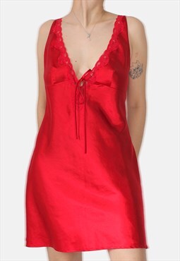 Cherry red slip dress