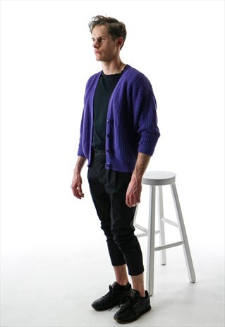 BASIC PURPLE CARDIGAN / VINTAGE JUMPER