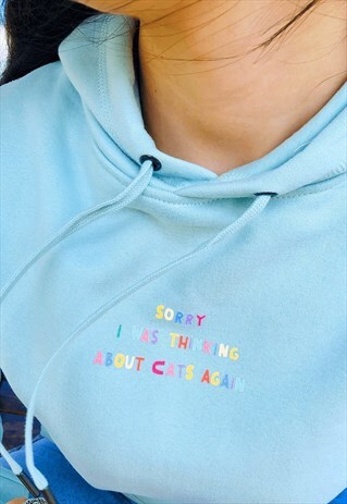 SORRY I WAS THINKING ABOUT CATS HOODIE AESTHETIC GRAPHIC