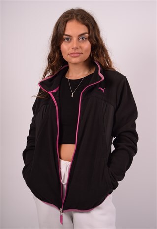 VINTAGE PUMA FLEECE JACKET BLACK
