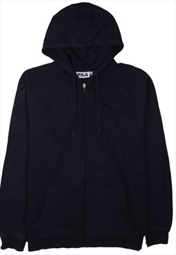 Vintage 90's Fila Hoodie Full Zip Up Navy Blue XLarge