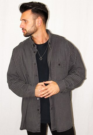 VINTAGE GEOMETRIC PATTERNED FINE CORDUROY SHIRT