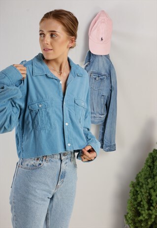 VINTAGE REWORKED CROPPED CORD SHIRT Z667