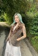 VINTAGE 90S SUEDE LEATHER FAUX FUR PENNY LANE GILET