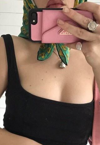 VINTAGE 1970S EMERALD GREEN FLORAL SILKY SCARF