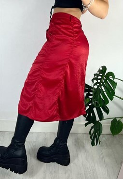 Vintage 90's Ruched Midi Skirt
