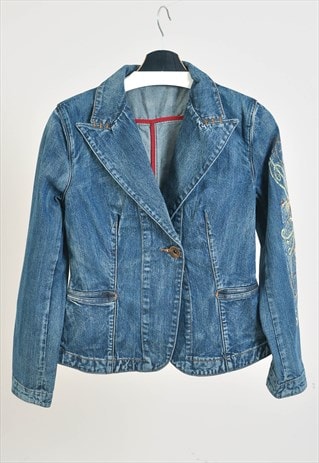 VINTAGE 00S EMBROIDERED BLAZER DENIM JACKET