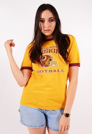 VINTAGE NFL WASHINGTON REDSKINS T-SHIRT IN YELLOW