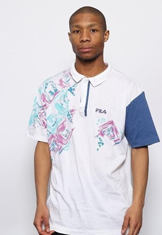 VINTAGE FILA LOGO POLO SHIRT WHITE