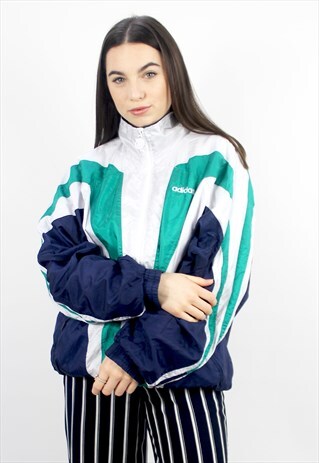 80'S VINTAGE MULTI-COLOURED OVERSIZED TRACK JACKET