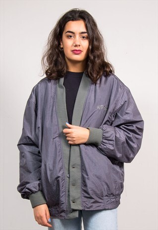 90'S VINTAGE GREY BOMBER JACKET