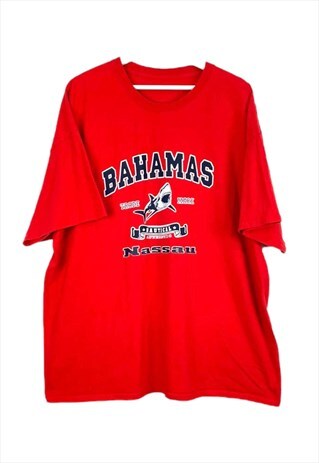 Vintage Bahamas Shark Tshirt in Red XXL
