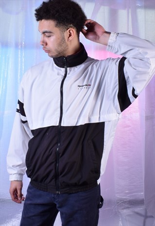 VINTAGE REEBOK CLASSIC BLACK AND WHITE TRACK JACKET