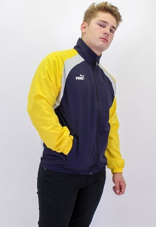 VINTAGE PUMA SHELL JACKET IN BLUE