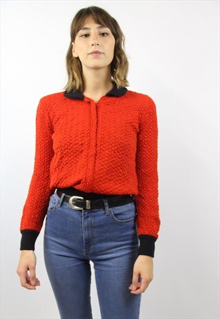 VINTAGE VALENTINO PATTERNED ZIP-UP JUMPER
