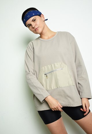 90'S RETRO NEUTRAL MINIMALIST OVERSIZED SWEATSHIRT JUMPER
