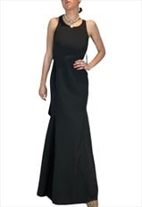 Black Ball Evening Prom Open Ruffle back Dress