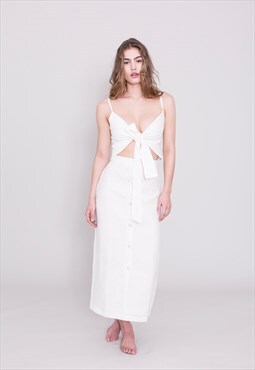 THE SEPT Linen Dress Cream
