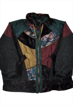 Vintage 80s Ski Jacket Retro Pattern Ladies XXL