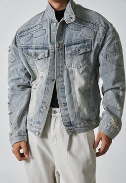 Men's vintage denim ripped jacket A VOL.1