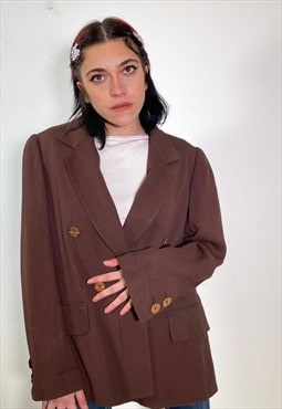 VIntage 90s chocolate blazer jacket 