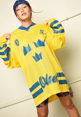 Y2K SLOGAN HOCKEY SPORTS VARSITY JERSEY T-SHIRT TOP