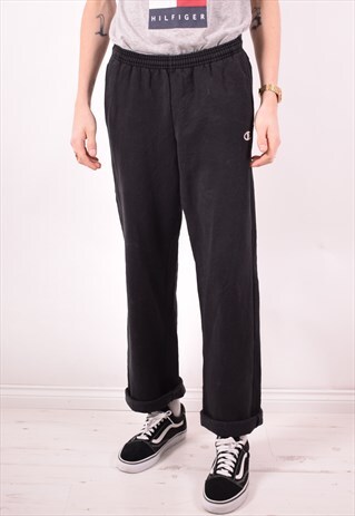 CHAMPION MENS VINTAGE TRACKSUIT TROUSERS SMALL BLACK 90S