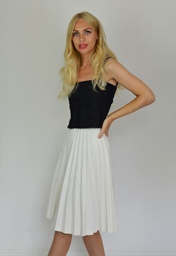 Vintage Tennis Skirt 1940's Pleated in Cream