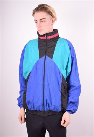 MENS VINTAGE TRACKSUIT TOP JACKET XL MULTI 90S