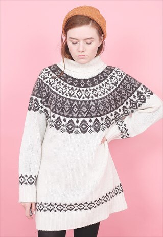 VINTAGE OVERSIZED PATTERNED JUMPER /R2023