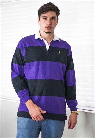 VINTAGE POLO RALPH LAUREN SHIRT LOGO 90S L 16.5