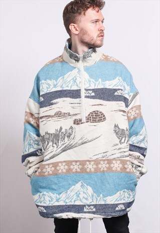 VINTAGE AZTEC INCA PULLOVER JACKET