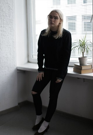 VINTAGE 90'S BLACK LONG SLEEVES KNITTED JUMPER