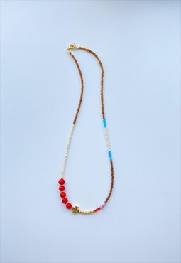 Beaded Necklace With Clover Charm