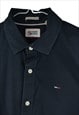 VINTAGE TOMMY HILFIGER PLAIN SHIRT IN BLACK M