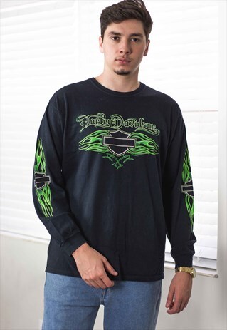 VINTAGE HARLEY DAVIDSON T-SHIRT LOGO 90S L 11.3