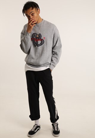 VINTAGE FUBU EMBROIDERED SPELL OUT SWEATSHIRT
