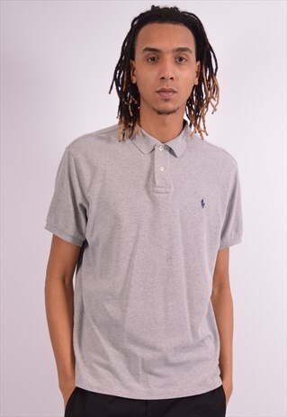 POLO RALPH LAUREN MENS VINTAGE POLO SHIRT XXL GREY 90S