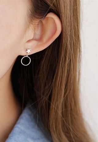 BOHO STERLING SILVE GEOMETRIC STUD EARRINGS
