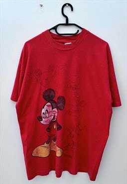 Vintage Mickey Mouse Disney red T-shirt XL 1990s