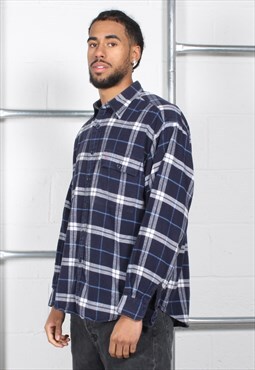 Vintage Yves Saint Laurent Flannel Shirt in Navy XL